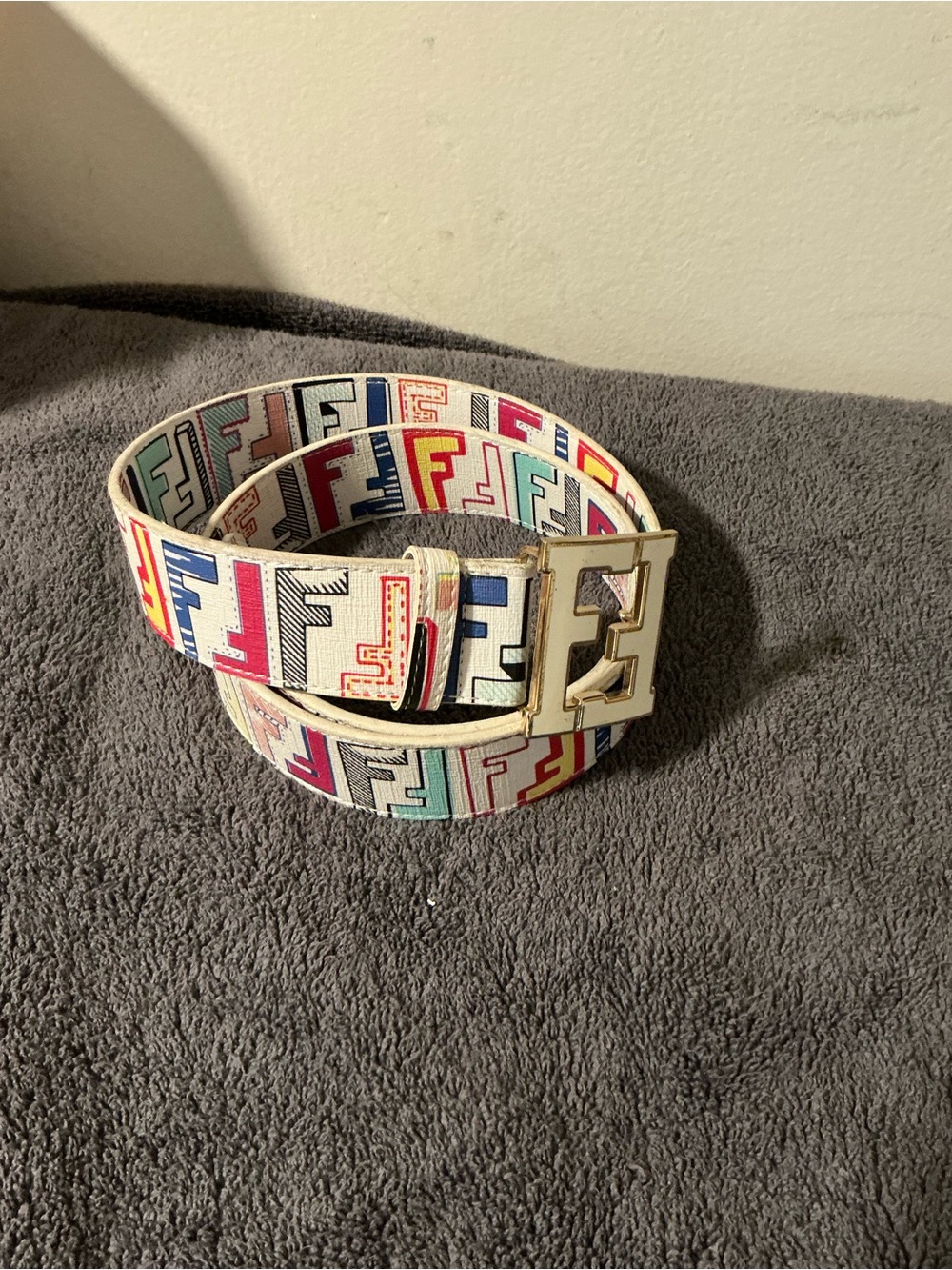 Belt on fabric background